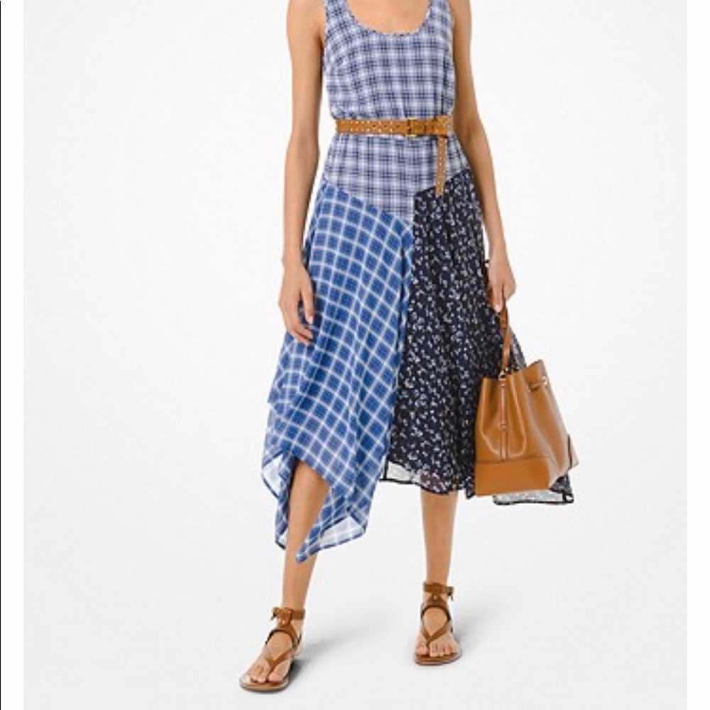 MK asymmetrical patchwork dress